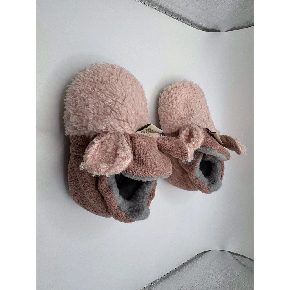 Myggpp Cute Plush Baby Slippers Soft‎ Cozy Infant Booties Non-Slip Shoes 12-18m